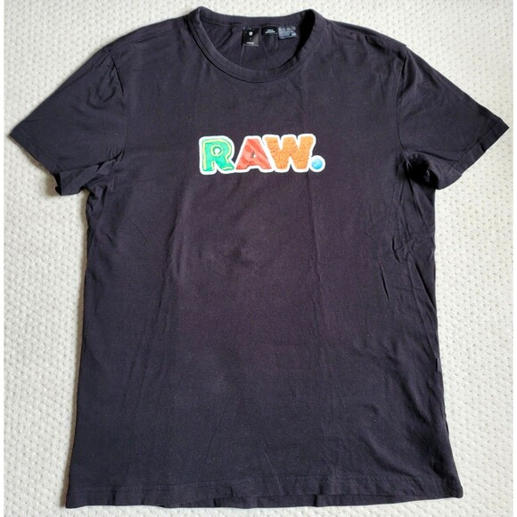 EUC G-Star Raw Men’s Black Deoloran Logo Graphic Slim Fit T-Shirt, SIZE L - Picture 2 of 5